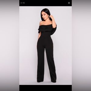 NWT FASHION NOVA Ready to Ruffle Black Jumpsuit
